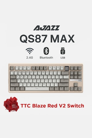 Qs87 Max 3 Modlu Bağlantı, Alüminyum Alaşım, 87 Tuş, Tft Ekranlı, 8000 Mah, Custom Mekanik Klavye