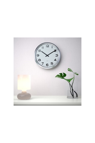 Ikea Pugg Duvar Saati 32 X 5 Cm Krom - Siyah