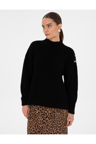 Pierre Cardin Kadın Siyah Kazak /triko 50316342-vr046 Siyah