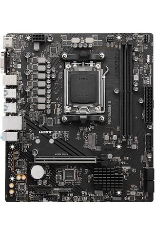 Msı Pro B650m-b Ddr5 6800mhz 1xvga 1xhdmı 1xm.2 Usb 3.2 Matx Am5 Amd Am5 9000/8000/7000 Serileri İle Uyumlu