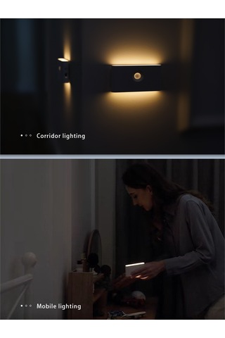 Kangvka Led Akıllı Gece Lambası, İnsan Algılama Sensörlü, Type-c Şarjlı, Kablosuz Manyetik Tutuş, Dairesel Lens - 1 Adet Çok Renkli