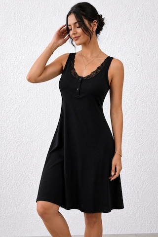 Bhrwear Kadın Askılı Yuvarlak Yakalı Düğme Detaylı Kısa Viskon Elbise Renkli