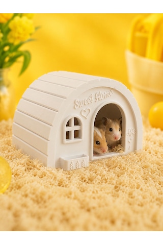 3d Baskı Hamster Evi Şık Beyaz Tasarım Kemirgen Yuvası Çıkarılabilir Tabanlı Hamster Kulübesi