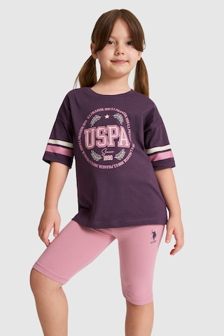 U.S. Polo Assn. Kız Çocuk Mor Pijama Takım 50326610-vr038