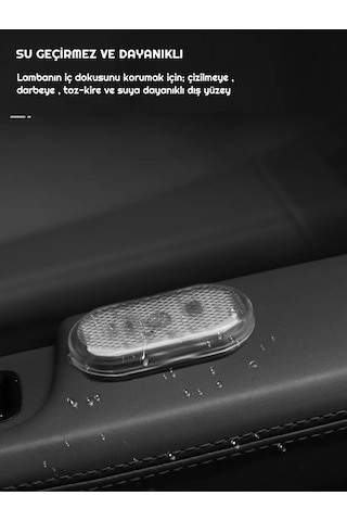 Dokunmatik Sensörlü Mini 6 Led Torpido Lambası Taşınabilir USB Şarjlı Mıknatıslı