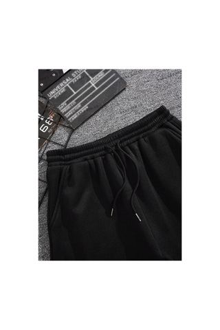 Tarzsokak Y2k Unisex Yaz Şort Bermuda Harajuka Anime Retro Kod-11397 Siyah