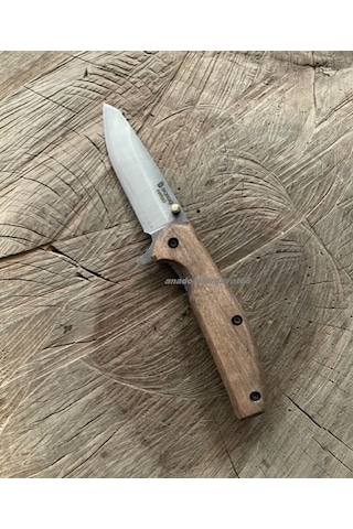 Böhler N690 Çelik Çakı Özel Cep Çakısı Kamp Çakısı Klipsli Cep Çakısı Kahverengi