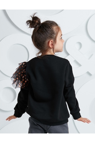 Denokids Mushi Sıkı Dostlar Tüllü Kız Sweatshirt Çok Renkli