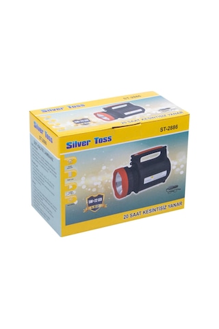 Silver Toss Şarjlı El Feneri 5w+22led St-2886 Siyah
