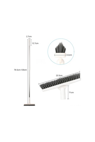 Springsun Alüminyum Ayarlanabilir Köşe Temizleme Fırçası, 180 Derece Dönebilir, Sökülebilir Tasarım, 78-130cm Uzunluk