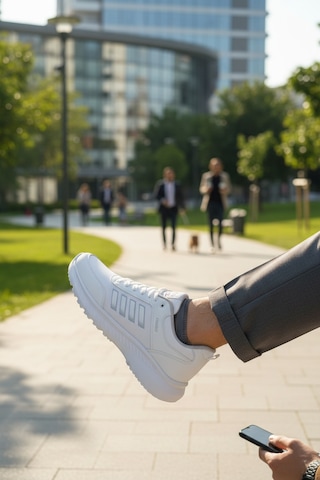 Enoch Unisex Hafif Tabanlı Bağcıklı Yürüyüş Ve Koşu Ayakkabısı Günlük Sneaker Beyaz