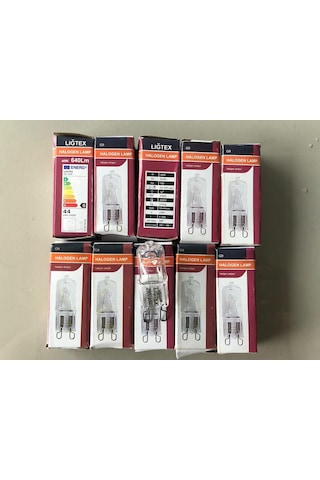 10 Adet G9 Halojen Lamba 220v 40w 640 Lümen Şeffaf