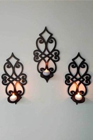 Ahşap 8mm Mdflam Duvar Mumluğu