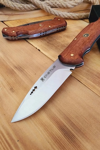 Ceviz Sap Çakı Kamp Çakısı Outdoor Piknik Çakısı Çkx08 Kahverengi