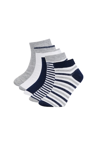 DeFacto Erkek Çocuk 5'li Pamuklu Çizgili Patik Çorap N1919A6NSKR1