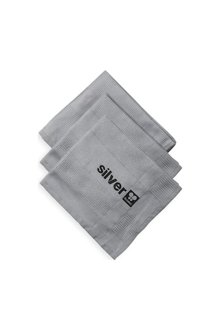 Silver Home Mikrofiber Dekoratif Cam Bezi 3'lü Gri 42 x 68 CM