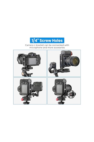 Quick Release L Plate Aynasız Ve Dslr Makineleri Dikey Kadraj Bağlama Adaptörü