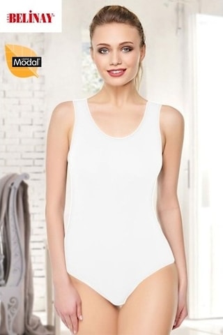 Belinay Kalın Asklılı Çıtçıtlı Body Modal Yumuşak Bayan Atlet 084