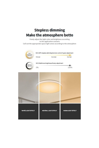 Rgbcw Tavan Lambası Tam Renkli Karartma Akıllı Rf Uzaktan Kumanda Yatak Odası Yuvarlak Tavan Lambası Us Plug Siyah