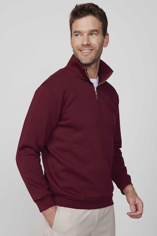 Tudors Pamuklu Dik Yaka Fermuarlı Bordo Unisex Sweatshirt-29413-bordo Bordo