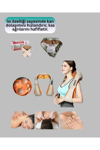 Home Bel Omuz Boyun Masaj Aleti Ovmalı Isıtmalı Kas Yorgunluğu Giderici Çok Renkli