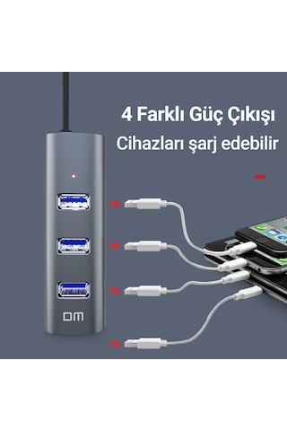Dm Chb010 Type C To Usb 3 0 4 Portlu Alüminyum Hub Çoklayıcı