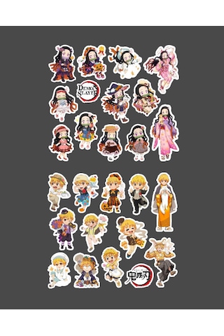 Zenitsu Agatsuma-nezuko Kamado-demon Slayer - 2li Sticker Set - Parlak Kağıt - Çıkartmaları- Süsleme Etiket-ds-27-28