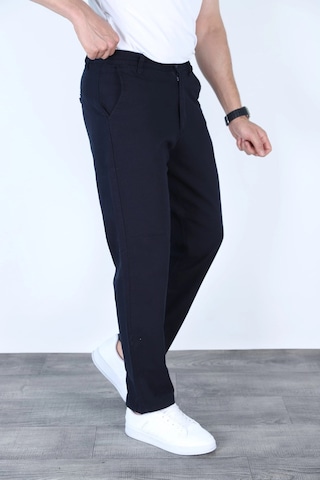 Myrab Denim Yazlık Rahat Kalıp Keten Pantolon Lacivert