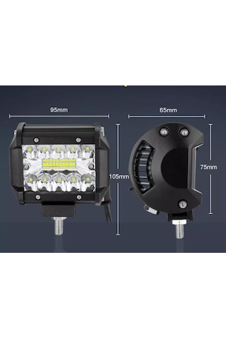 8 Adet 60w Kombo Aydınlatma 20 Led Çalışma Lambası Off Road