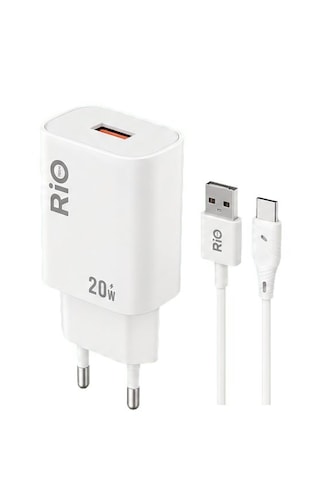 Flayse Usb-c Kablosu Ve 20w Hızlı Şarj Adaptörü Qualcomm Qc3.0 3.4a Rio Tech