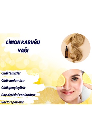 Limon Kabuğu Uçucu Yağı 10 Ml %100 Saf, Ferahlatıcı Ve Canlandırıcı Etki 10 ML