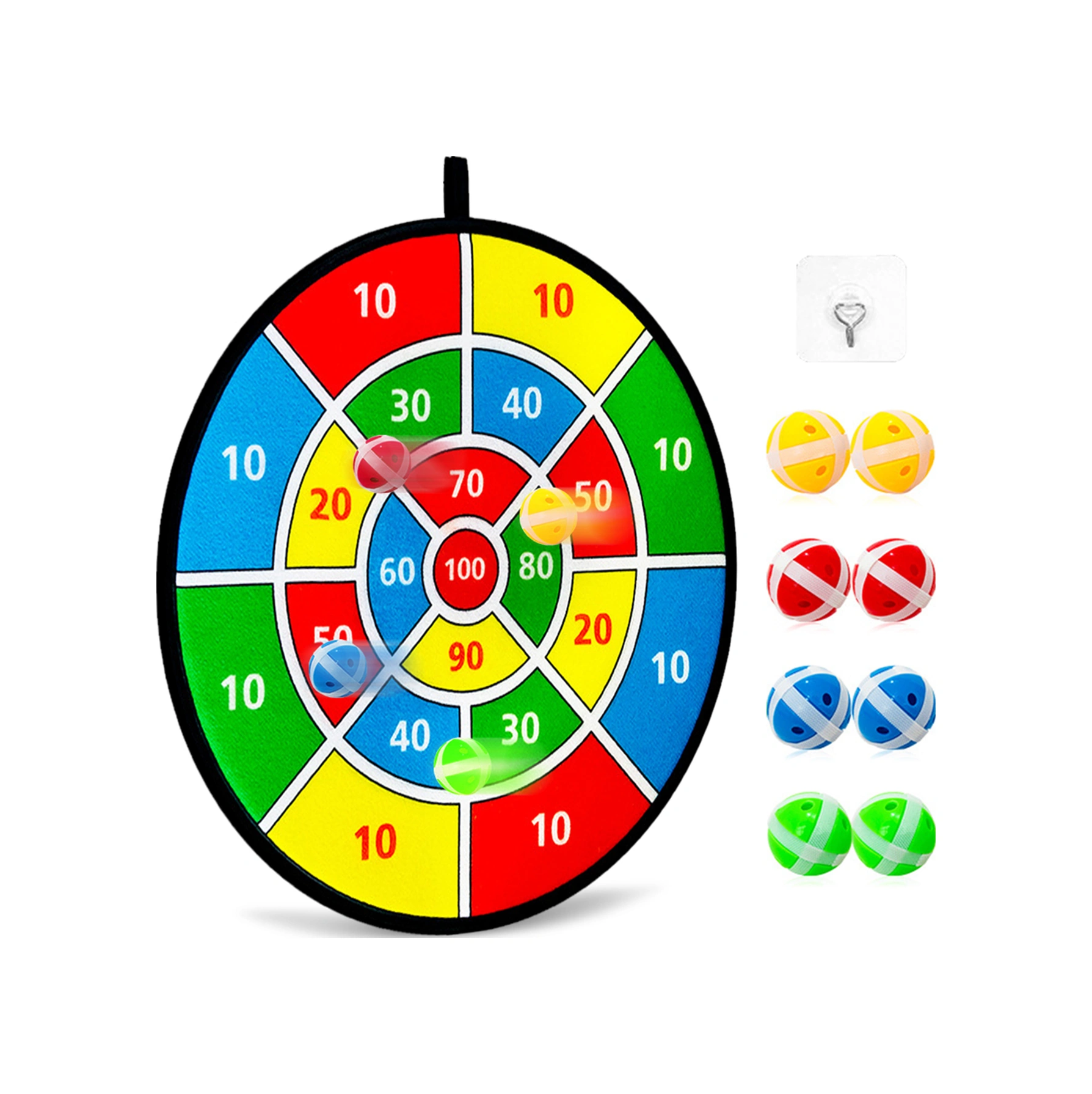 Yunboo Sayılı Flanel Dart Tahtası İle 8 Yapışkan Top, Ev Oyunları İçin Çocukların Göz-el Koordinasyonunu Geliştirir, Hafif Ve Kolay Asılabilir