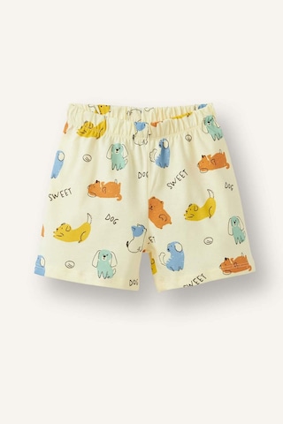 Defacto Hayvan Baskılı Kısa Kollu Üst Şort Alt 2li Pijama Takımı Erkek Bebek H7901a526hsyl522 Sarı-yl522