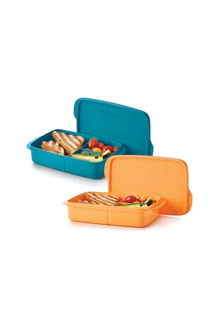 Tupperware Bölmeli Beslenme Kutusu 1l 2 Li Set Renkli
