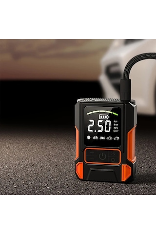 Xuweiwei Turuncu Siyah Sarj Edilebilir Mini Hava Pompasi Usb Sarjli Tasinabilir Sisme Aleti Araba Lastik Motosiklet Bisiklet Basketbol Toplari Icin