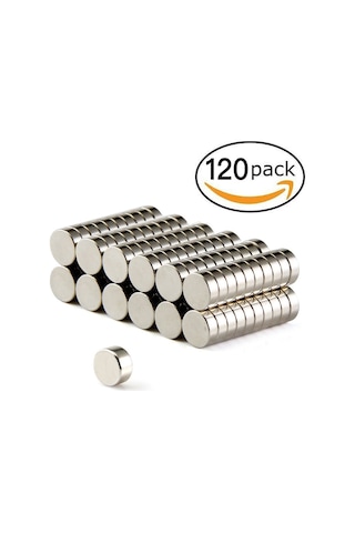 120 Adet Çap 6Mm X Kalınlık 2Mm Güçlü Yuvarlak Neodyum Mıknatıs N11.2574