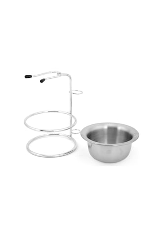 Moveevo Erkekler İçin 3'lü Metal Tıraş Seti: Askılık, Sabunluk & Sakal Takımı