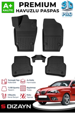 S-dizayn Seat Ibiza 3d Pro Havuzlu Paspas 2008-2017 A+ Kalite
