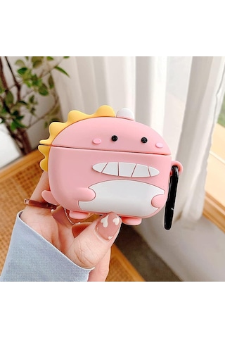 Microsonic Samsung Galaxy Uyumlu Buds 3 Pro Kılıf Cartoon Figürlü Silikon Crtn-fgr-ct-dnzr-pmb Pembe - Sarı