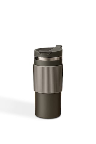 Silikon Kılıflı Gri Paslanmaz Termos 500ml Gri