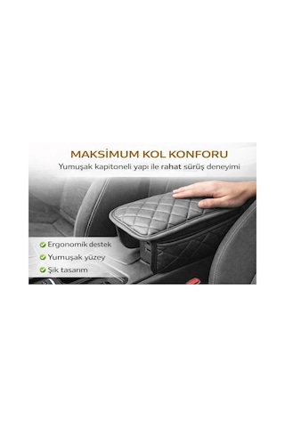 Volkswagen Golf Mk 6 2008-2012 Kapitoneli Araç Kolçak Kol Dayama Minderi Siyah Şhn