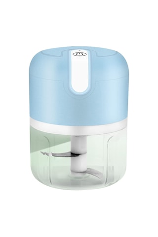 Aubyhe Ev Elektrikli Mini Blender: Sarımsak, Sebze, Et Kesici - Usb Şarjlı 250ml - 45w Motor - Açık Mavi Mavi