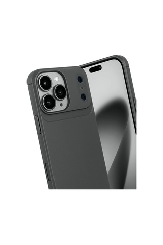 İphone Uyumlu 17 Pro Kılıf Focus Carbon Silikon Kapak Gri