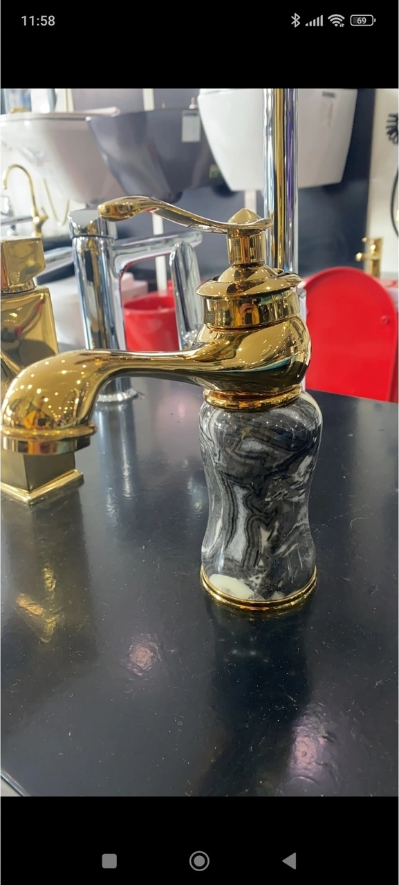 Fleko Gold Lavabo Bataryası Gold