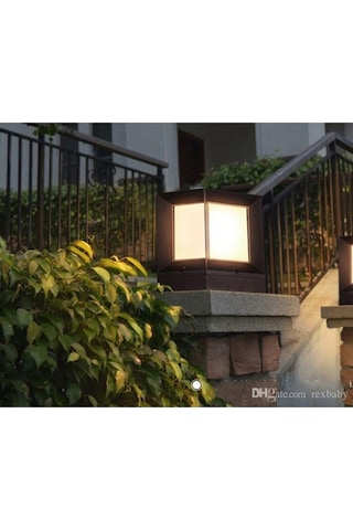 Antrasit Renk Kare Küp Setüstü Bahçe Aydınlatma Armatürü