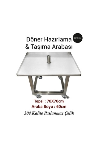 Döner Takma ve Taşıma Arabası 304 Kalite Paslanmaz Çelik