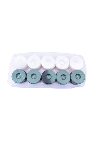 Sedefli Yeşil - Beyaz 35 Mm Tavla Pulu 3,5 Cm