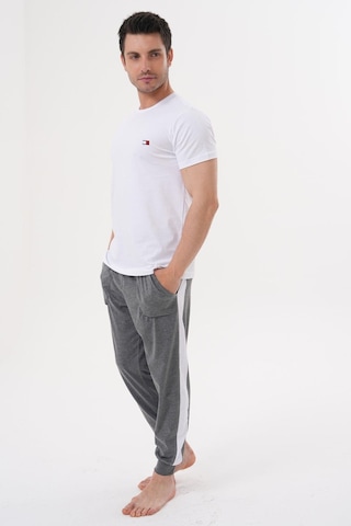 Mecit 4000 Beyaz Füme Erkek Büyük Beden Pijama Takımı Füme