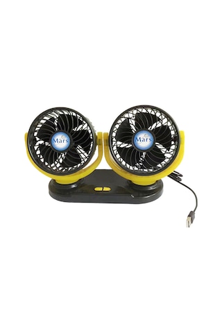 12 Volt Dc Usb Girişli Masaüstü 2 Li Plastik Ev, Ofis, Araç Fanı