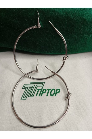 Tiptop/ Gümüş Renk Halka Küpe Gümüş